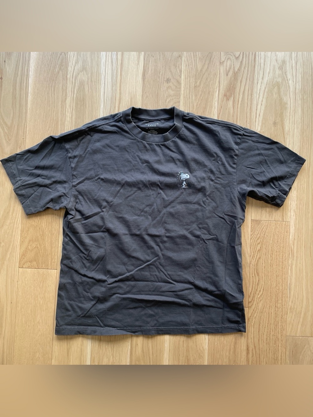 American Eagle Outfitters Black Graphic Snoopy Short Sleeve Tee